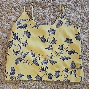 BCBG MAX AZRIA Yellow Floral Printed Silky Tank Top Camisole SZ XS